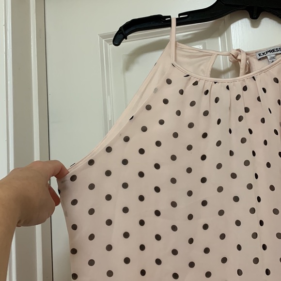 Express Pink and Black Polka Dot Tank. Size M. - Picture 4 of 15